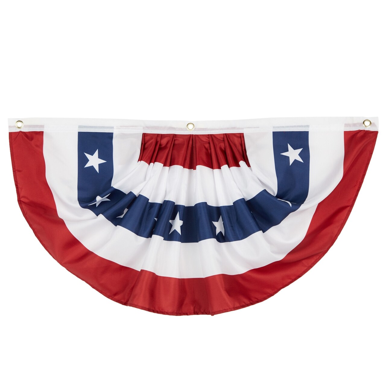 Juvale American Flag Bunting - Polyester Pleated Fan Flag Banner - Garden Banner Display - Durable Outdoor Decor - 71.5 x 34 in, 100% Polyester, Grommet Mount